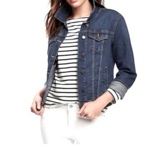 Womens Gap Classic Denim Blue Jean Icon Button Front Jacket Size XS